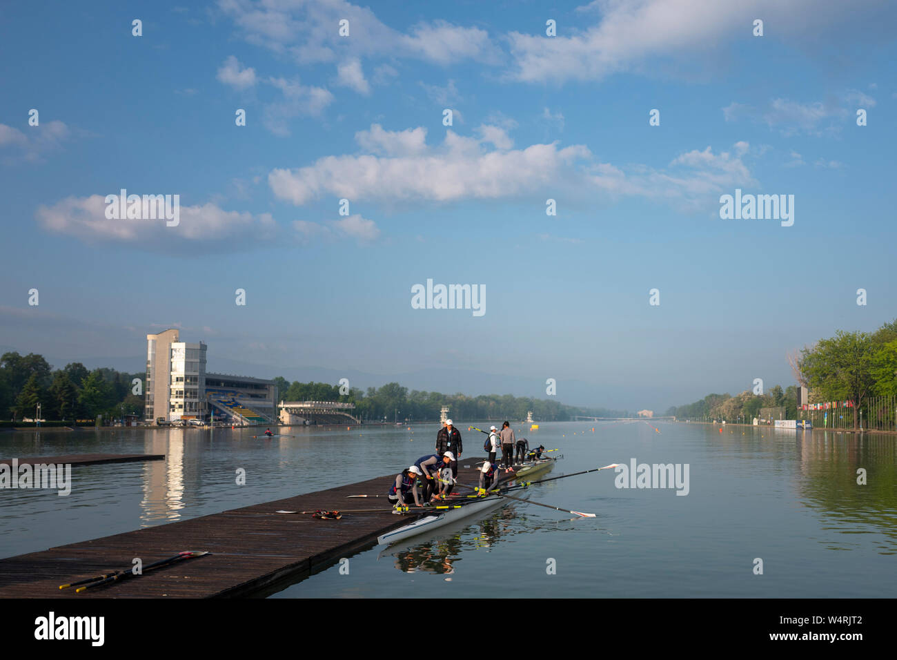 Plovdiv, Bulgarie, 10 au 12 mai 2019, la FISA, 1 Coupe du monde d'Aviron, de canoë et d'aviron de Plovdiv, Centre © Peter SPURRIER/Intersport Images] Banque D'Images