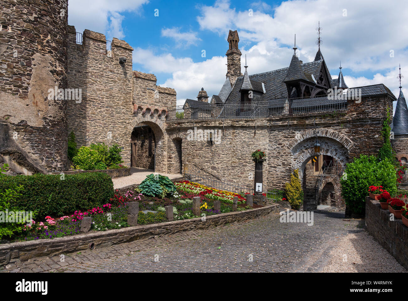 Vue sur Château Reichsburg Cochem, Burg Cochem Banque D'Images