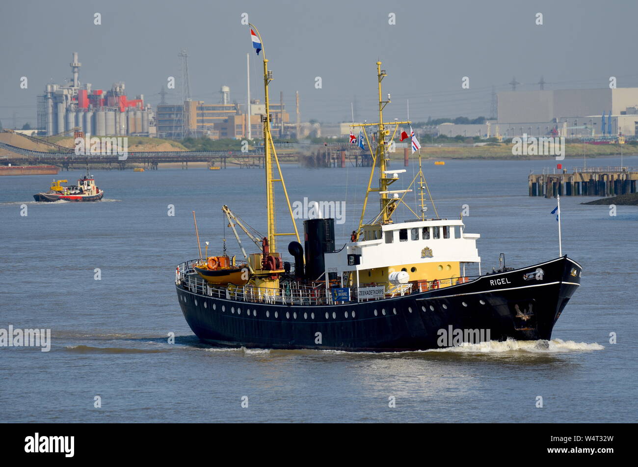 Rigel est un ancien navire de pilotage utilisé par le corps néerlandais des cadets de la Marine (Zeekadetkorps) comme navire d'entraînement. Banque D'Images