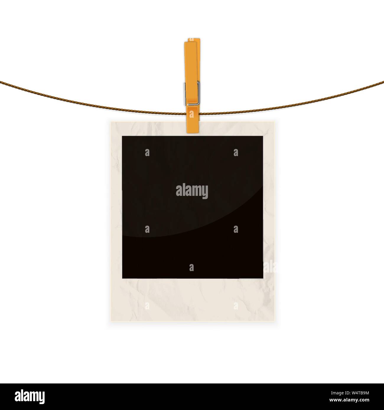 Grunge retro photo sur corde avec clothespin vector background Illustration de Vecteur
