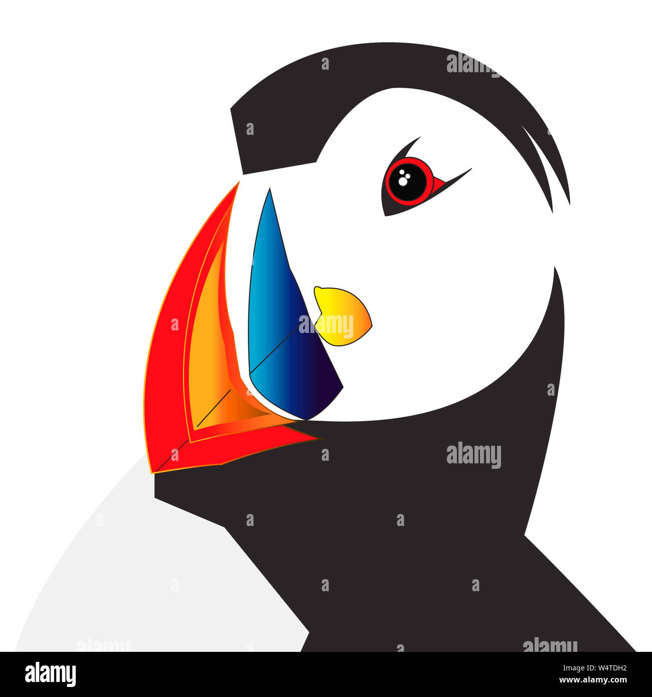 Macareux moine (Fratercula arctica) : une illustration colorée de macareux numérique créé à l'aide de l'un de mes propres photographies de macareux comme référence.Clowns de la mer. Banque D'Images