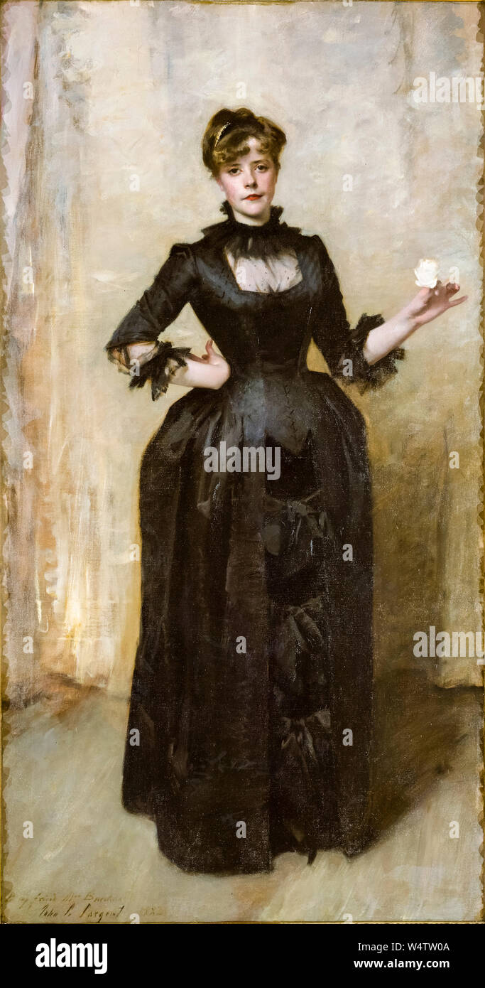 John Singer Sargent portrait, peinture, Dame à la Rose, (Louise Charlotte Burckhardt), 1882 Banque D'Images