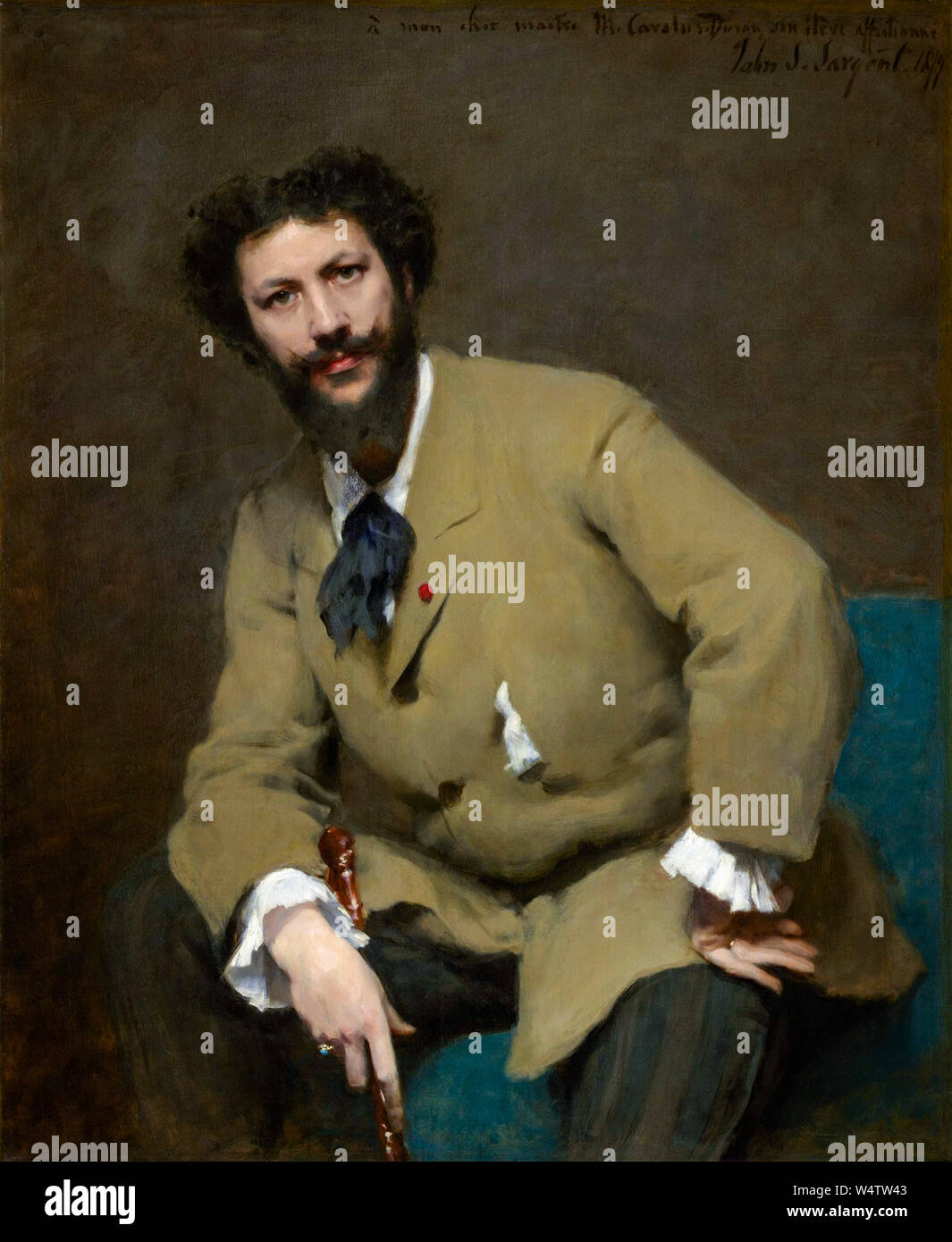 Carolus Duran, (1837-1917), peintre français et instructeur d'art, portrait peint à l'huile sur toile par John Singer Sargent, 1879 Banque D'Images