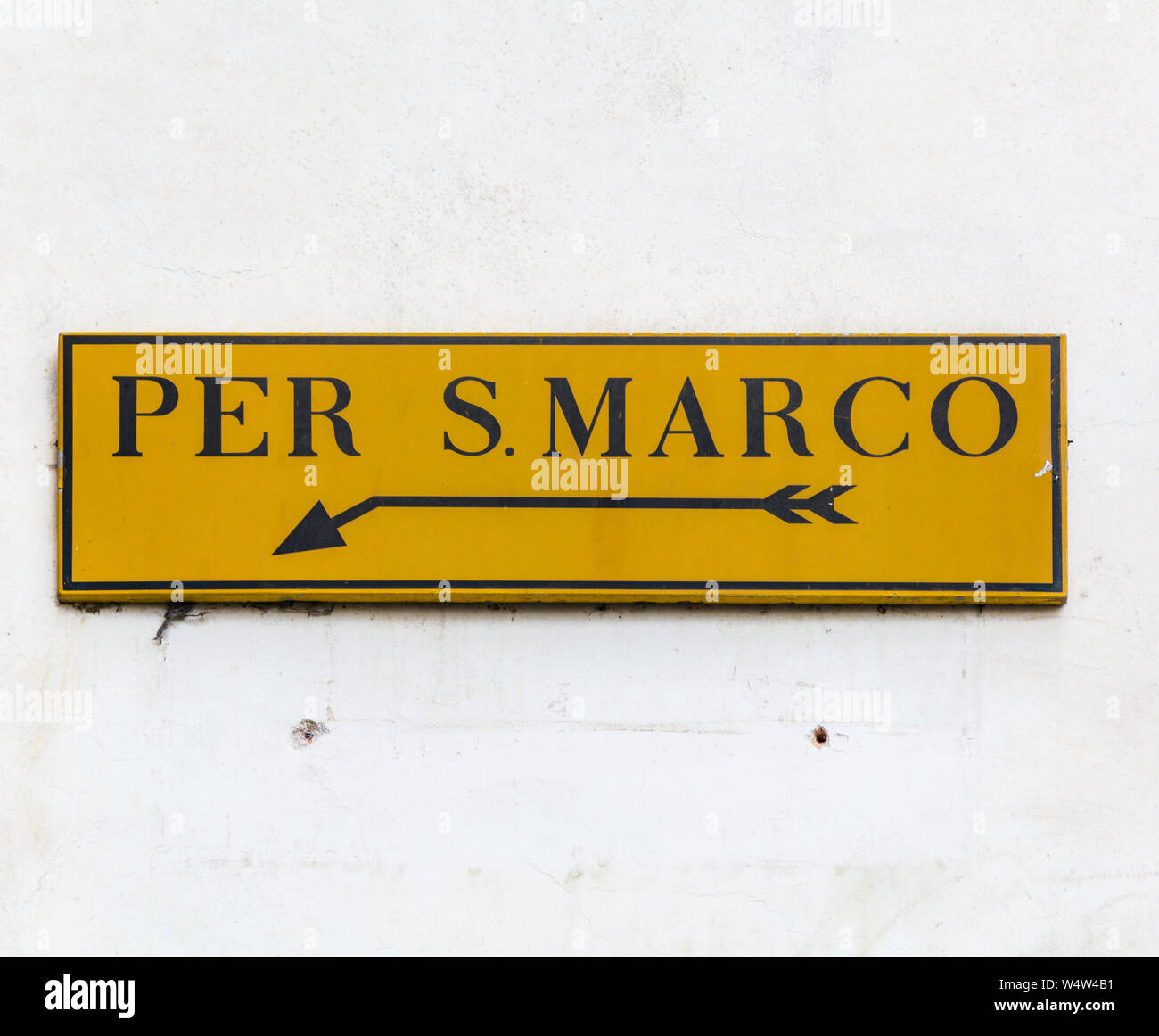 Venise, Italie - 15 MAI 2019 : plaque d'information, plaque de rue pour San Marco à Venise Banque D'Images