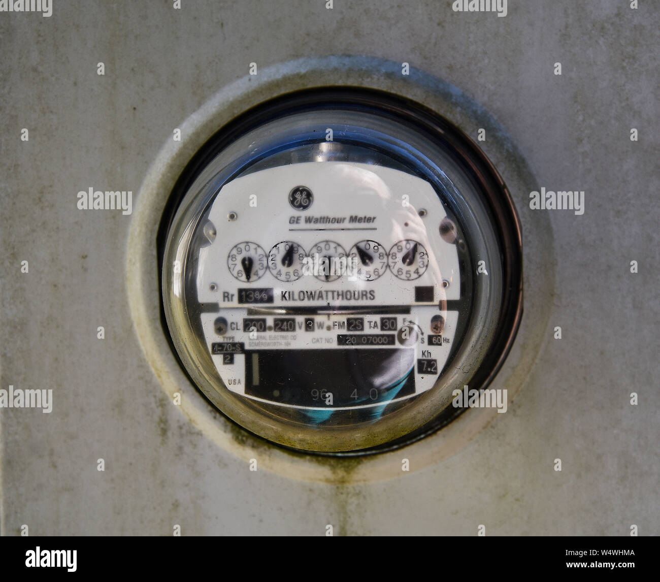 Accueil compteur d'utilisation de l'électricité par General Electric. Banque D'Images