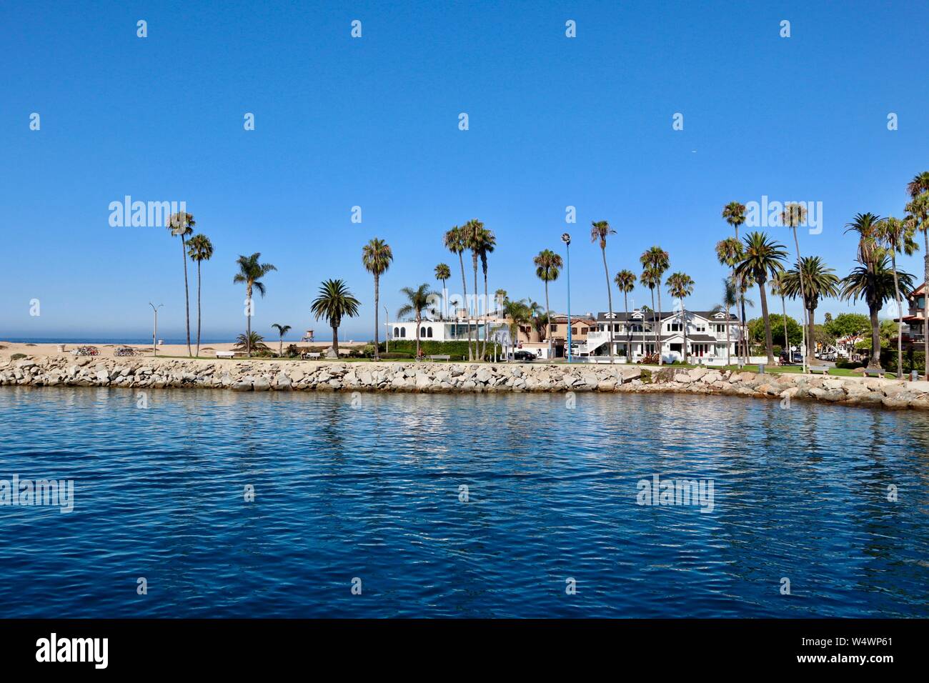 Maisons en bord de mer à Newport Beach, Californie Banque D'Images