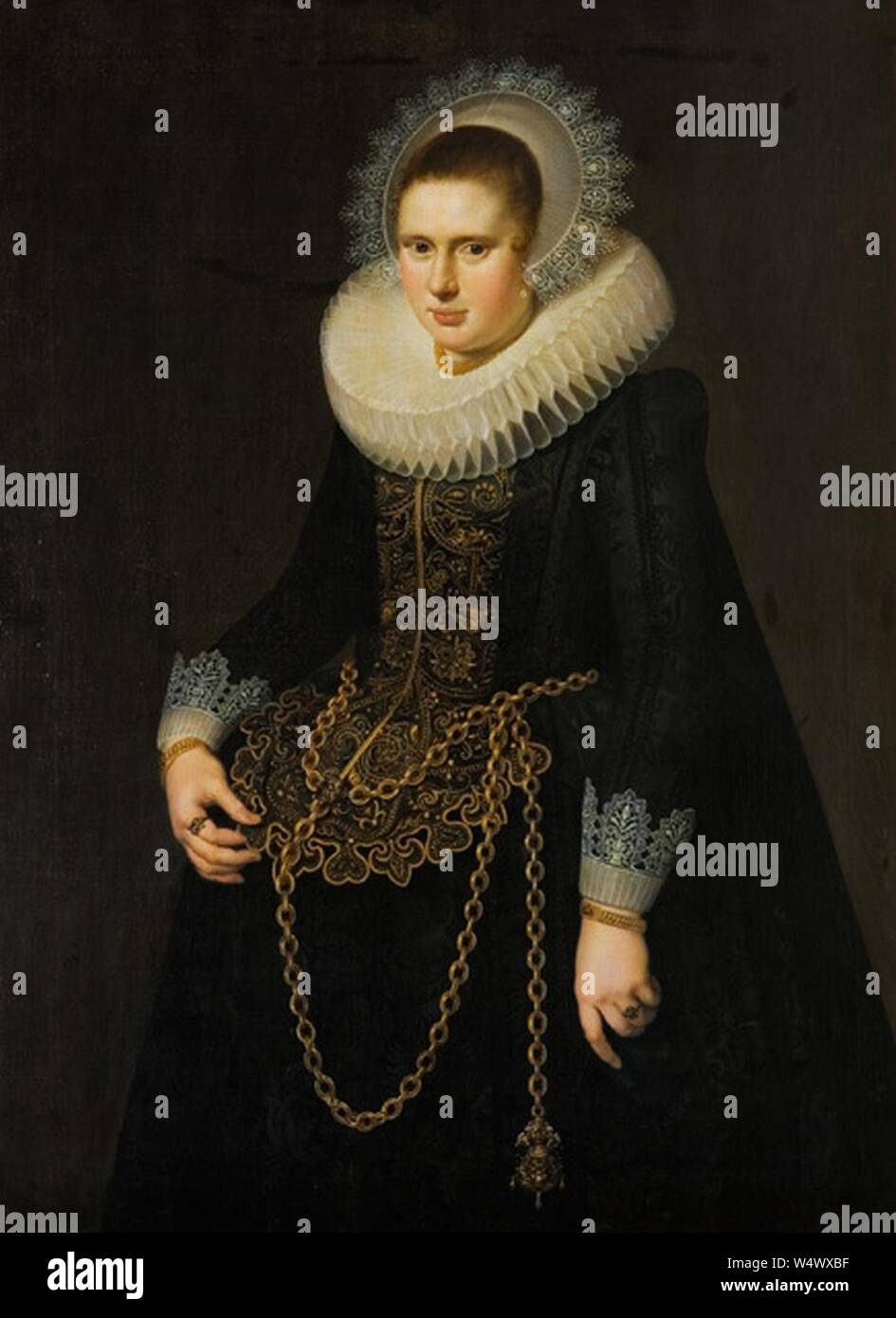 Cornelis van der Voort - Portrait d'un 22-Year-Old Woman - Banque D'Images