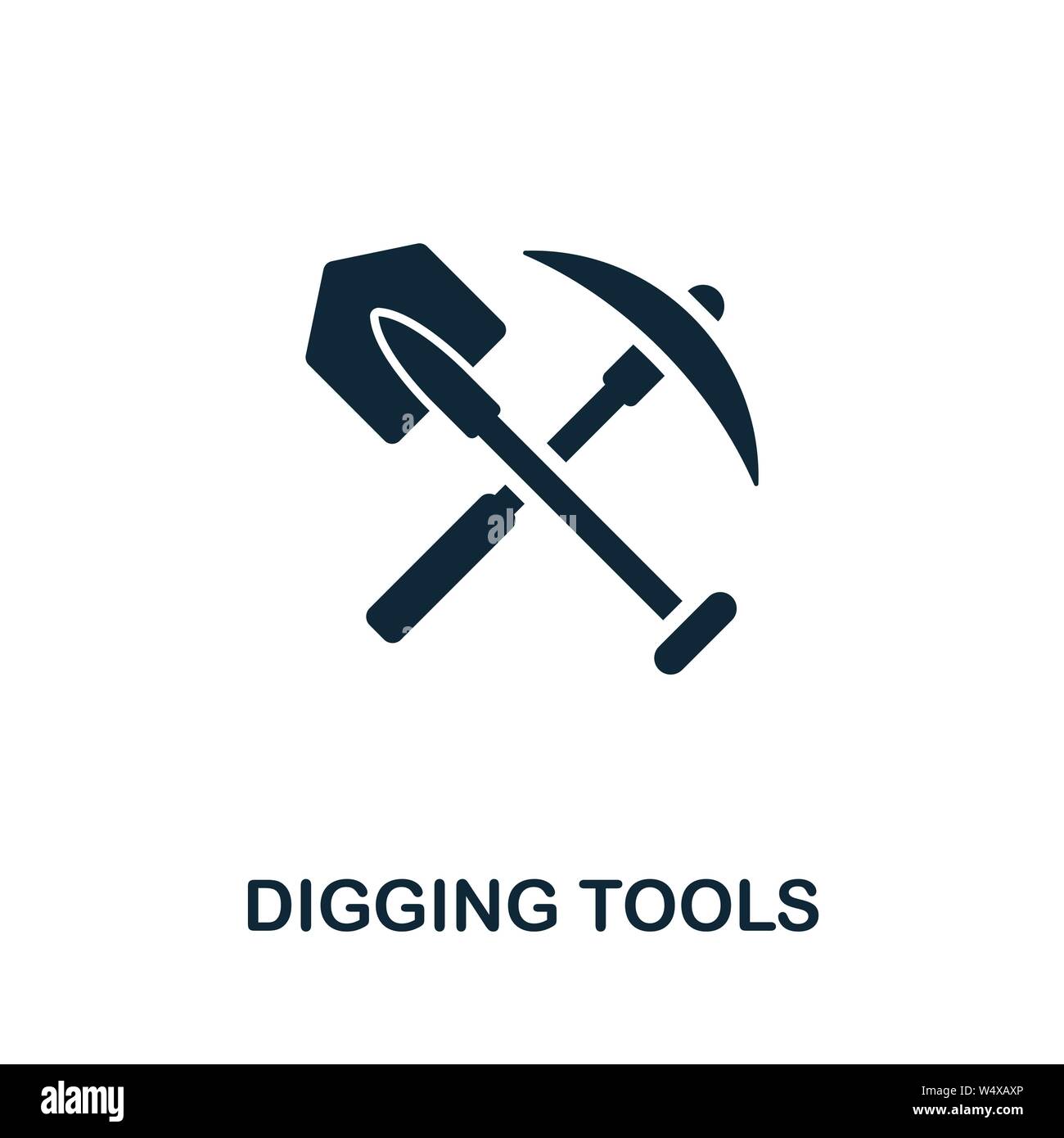 Symbole d'icône vecteur Outils de creusement. Affiche créative de la collection d'icônes de ferme. Icône Outils de creusage à plat plein pour ordinateur et mobile Illustration de Vecteur