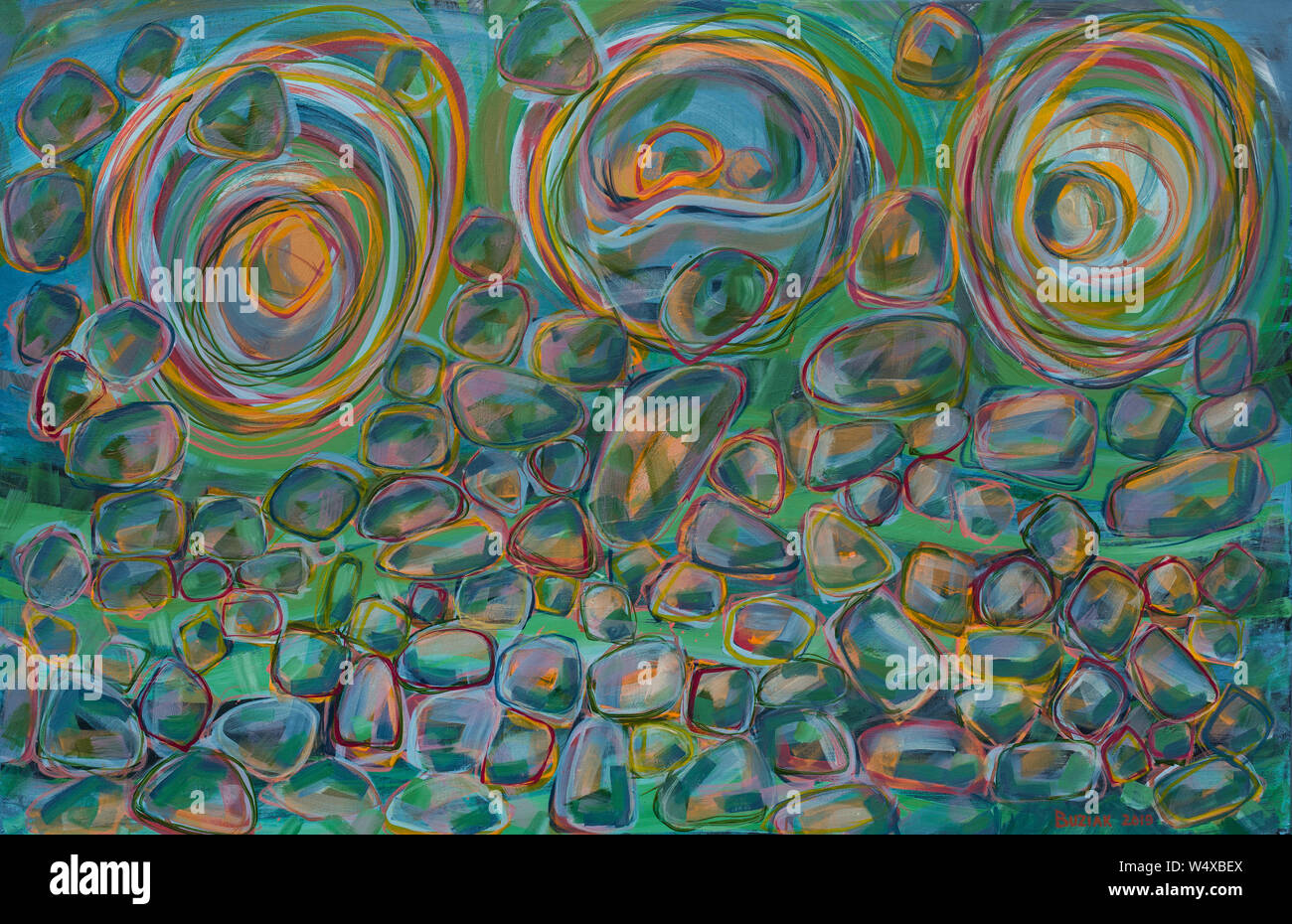 Peinture acrylique abstraite par Ed Buziak. Banque D'Images