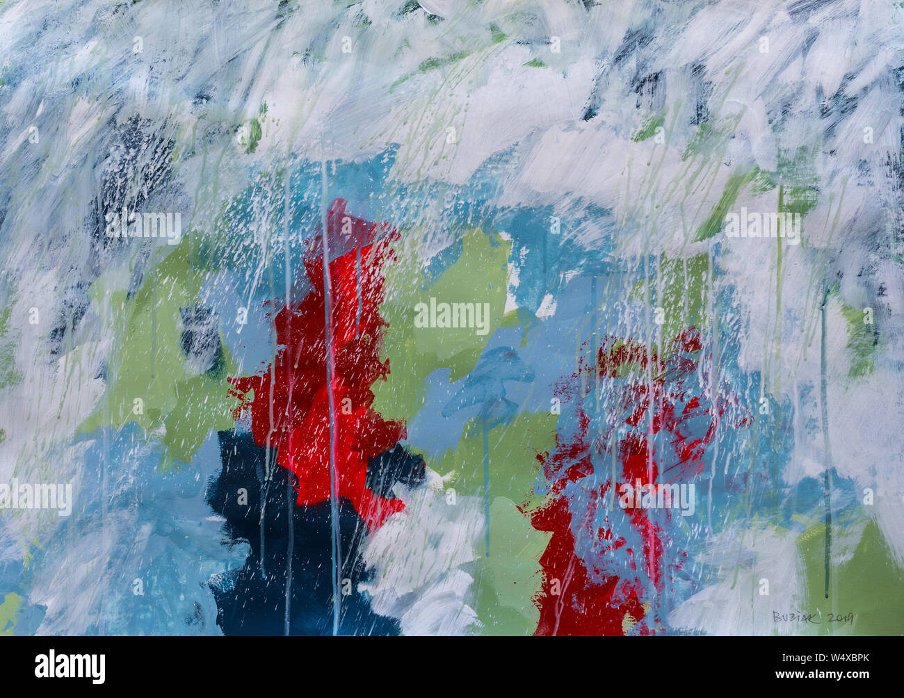 Peinture acrylique abstraite par Ed Buziak. Banque D'Images