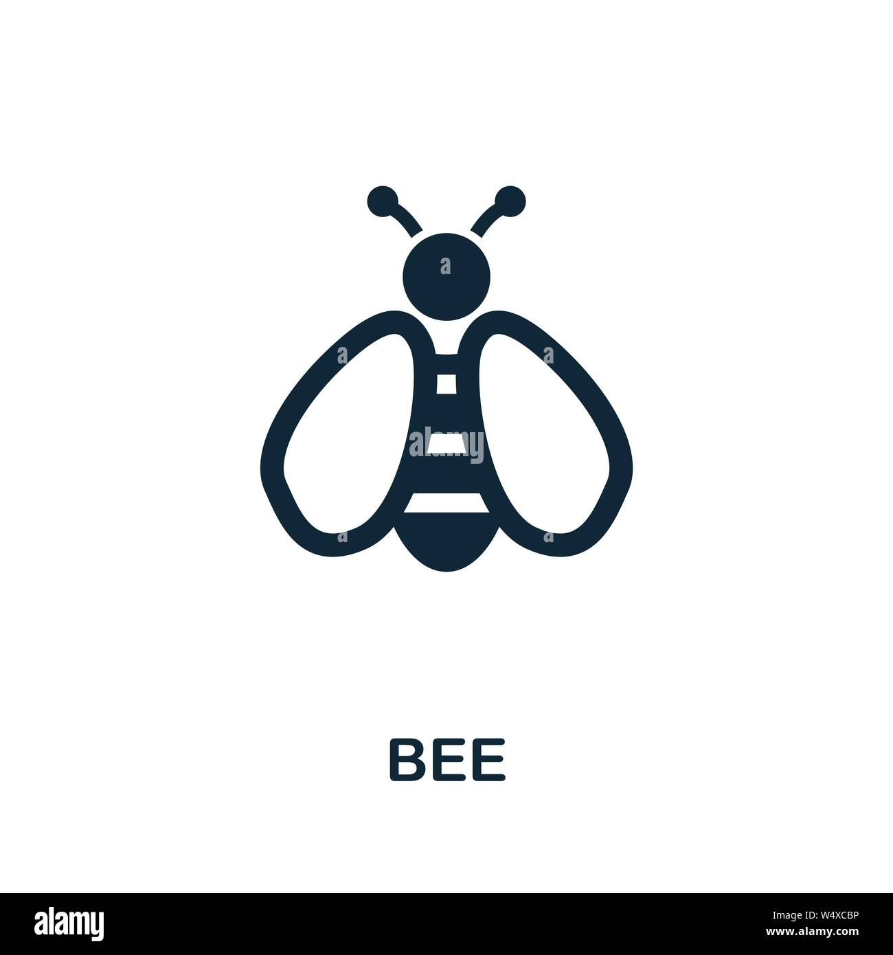 Symbole d'icône de vecteur abeille. Affiche créative de la collection d'icônes de ferme. Icône Bee plate remplie pour ordinateur et mobile Illustration de Vecteur