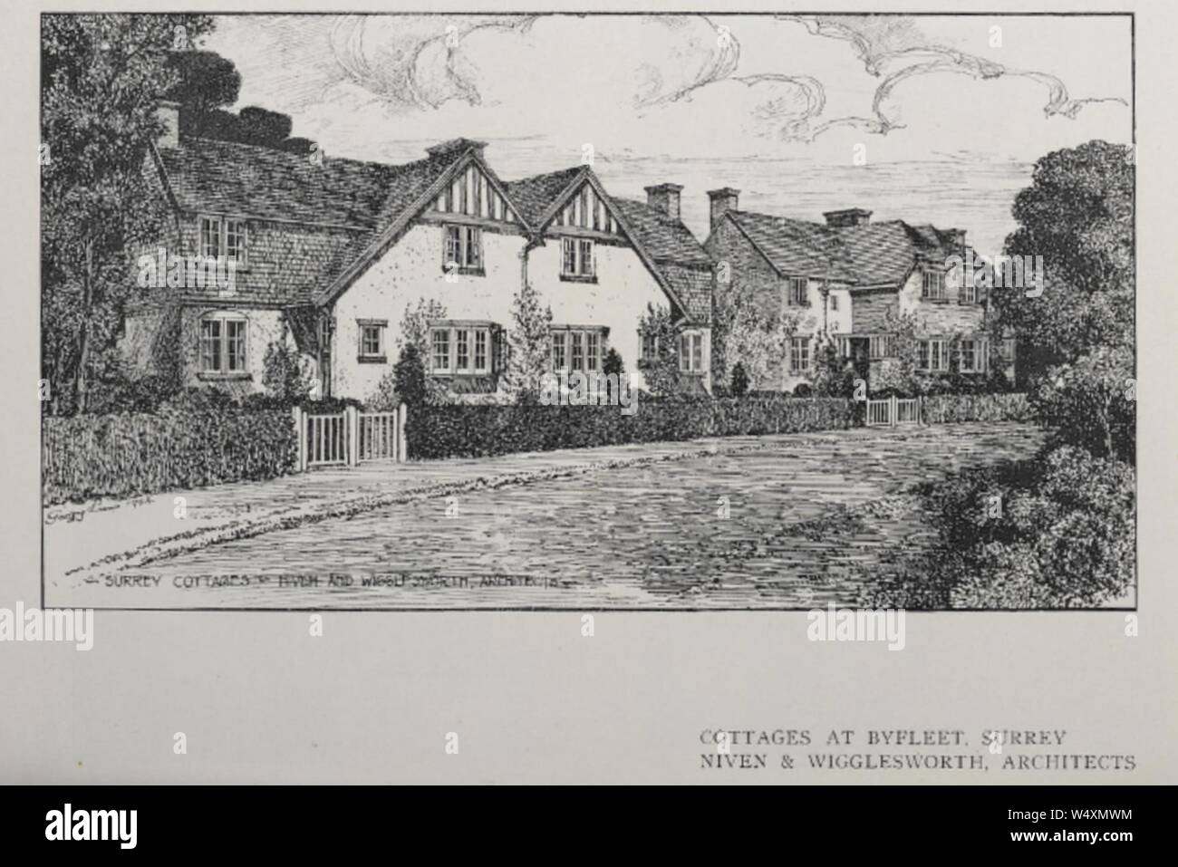 Cottages at Byfleet, Surrey (1). Banque D'Images
