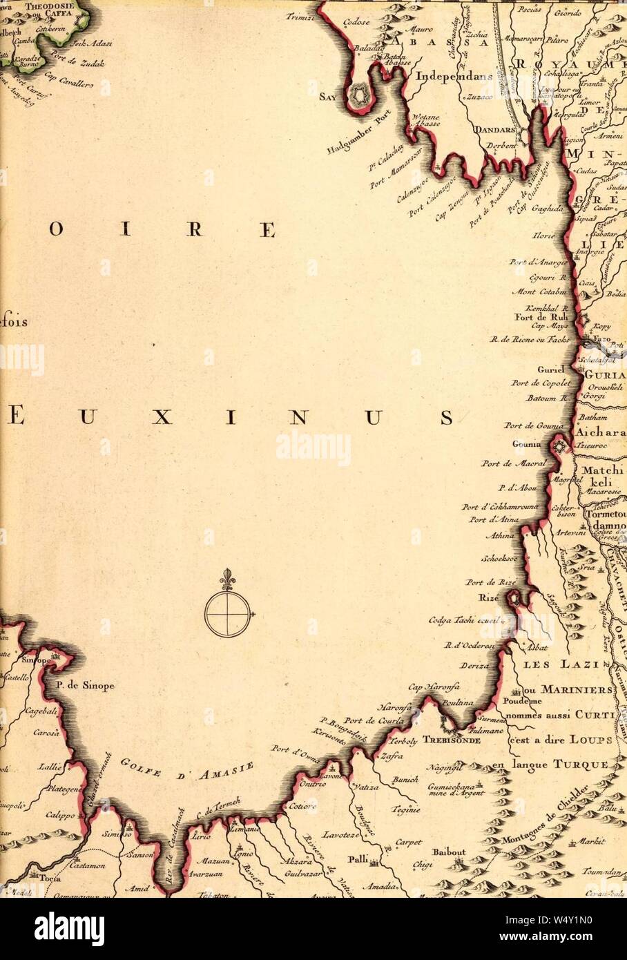 Covens et mortier ; Lisle, Guillaume de. 2. le sdt. Crimée, Mer Noire. 1742 (B). Banque D'Images