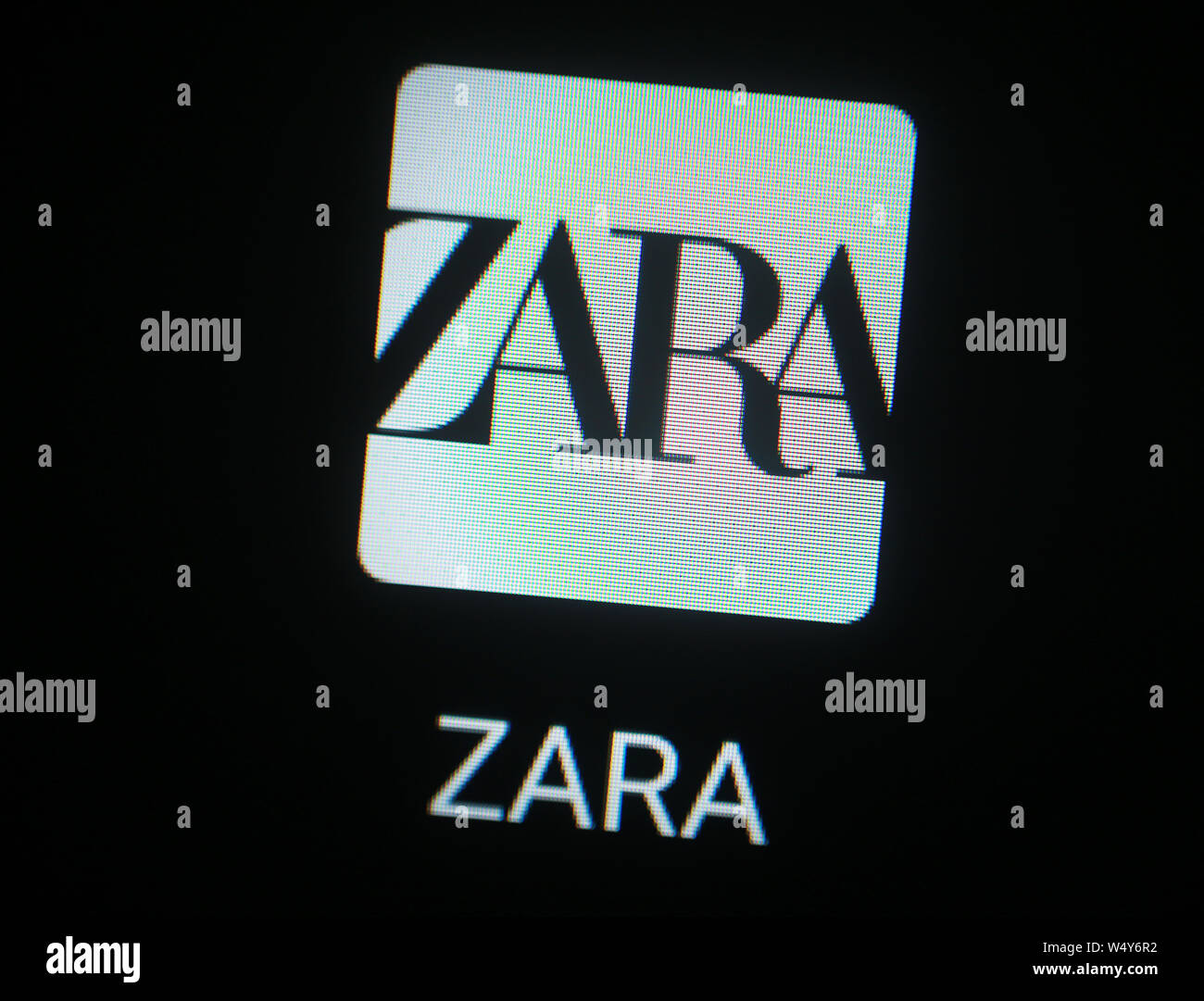 L'entreprise ZARA icône sur l'écran de l'ordinateur Photo Stock - Alamy