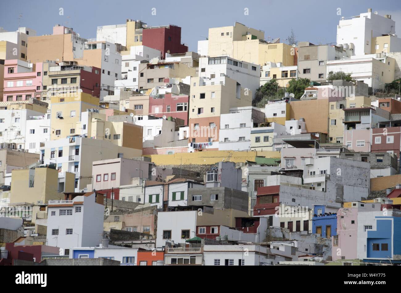 Bâtiments colorés dans un quartier de Vegueta, fondateur de Las Palmas de Gran Canaria, îles Canaries, Espagne, Novembre 13, 2017. () Banque D'Images
