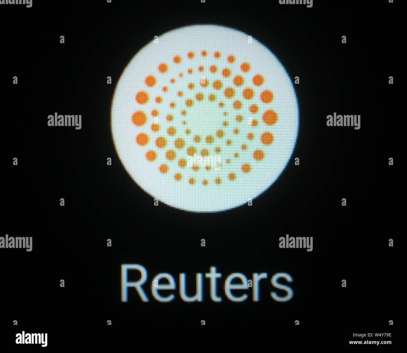 Reuters l'icône de l'application dans l'écran de l'ordinateur Banque D'Images