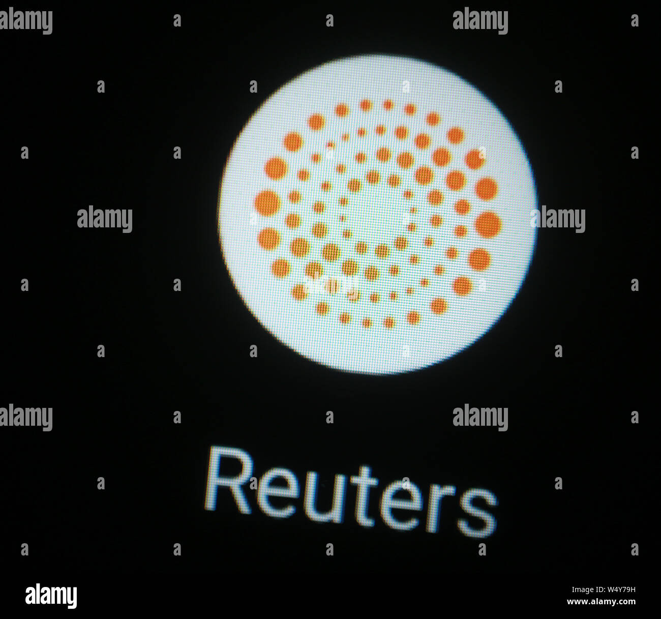Reuters l'icône de l'application dans l'écran de l'ordinateur Banque D'Images