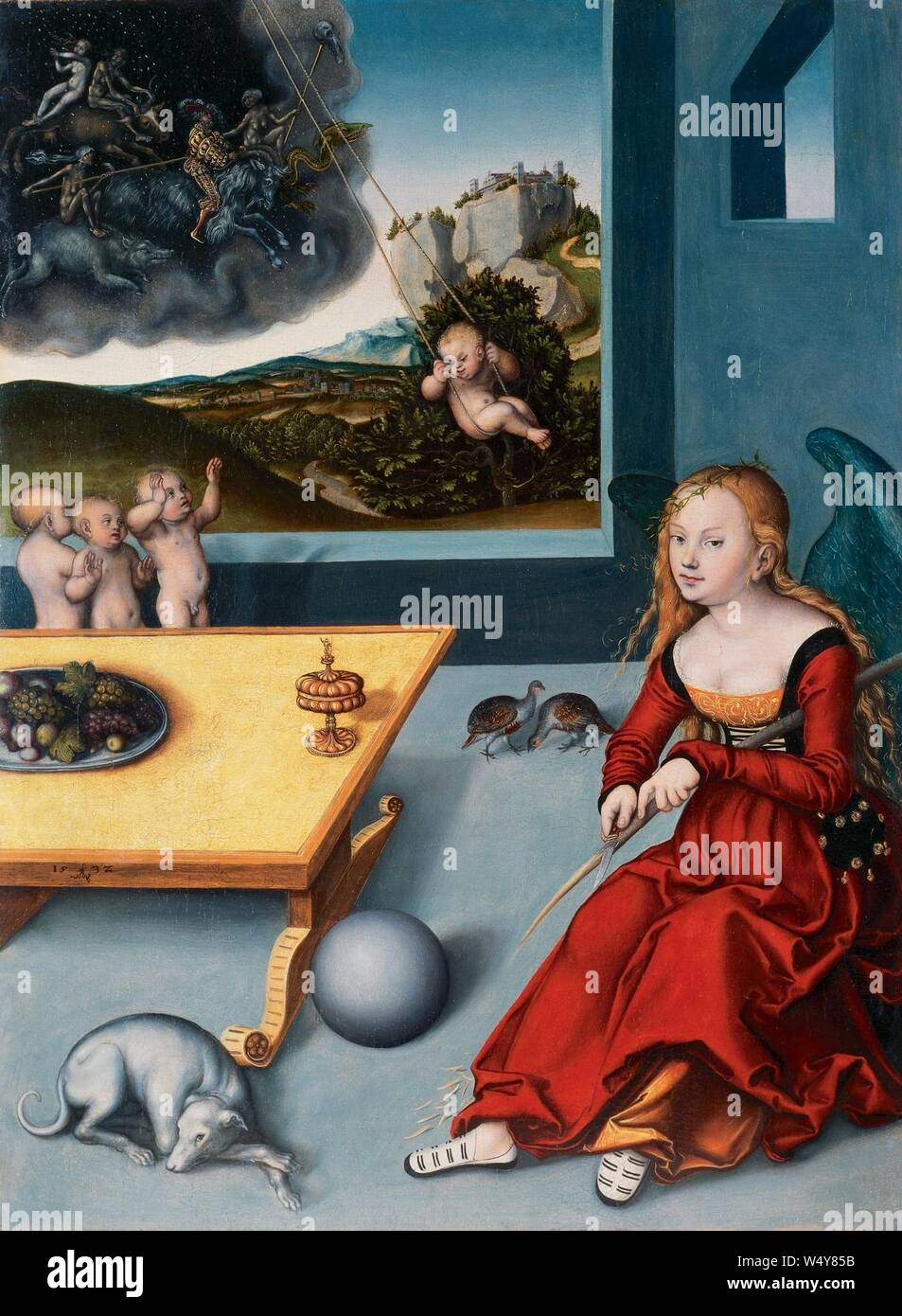 Cranach, Lucas d. Ä. - Die Melancholie - 1532. Banque D'Images