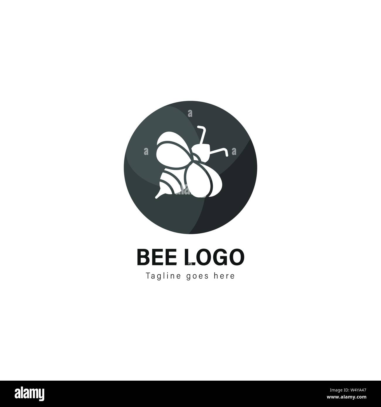Logo de l'abeille. Logo de l'abeille avec châssis moderne isolé sur fond blanc Illustration de Vecteur