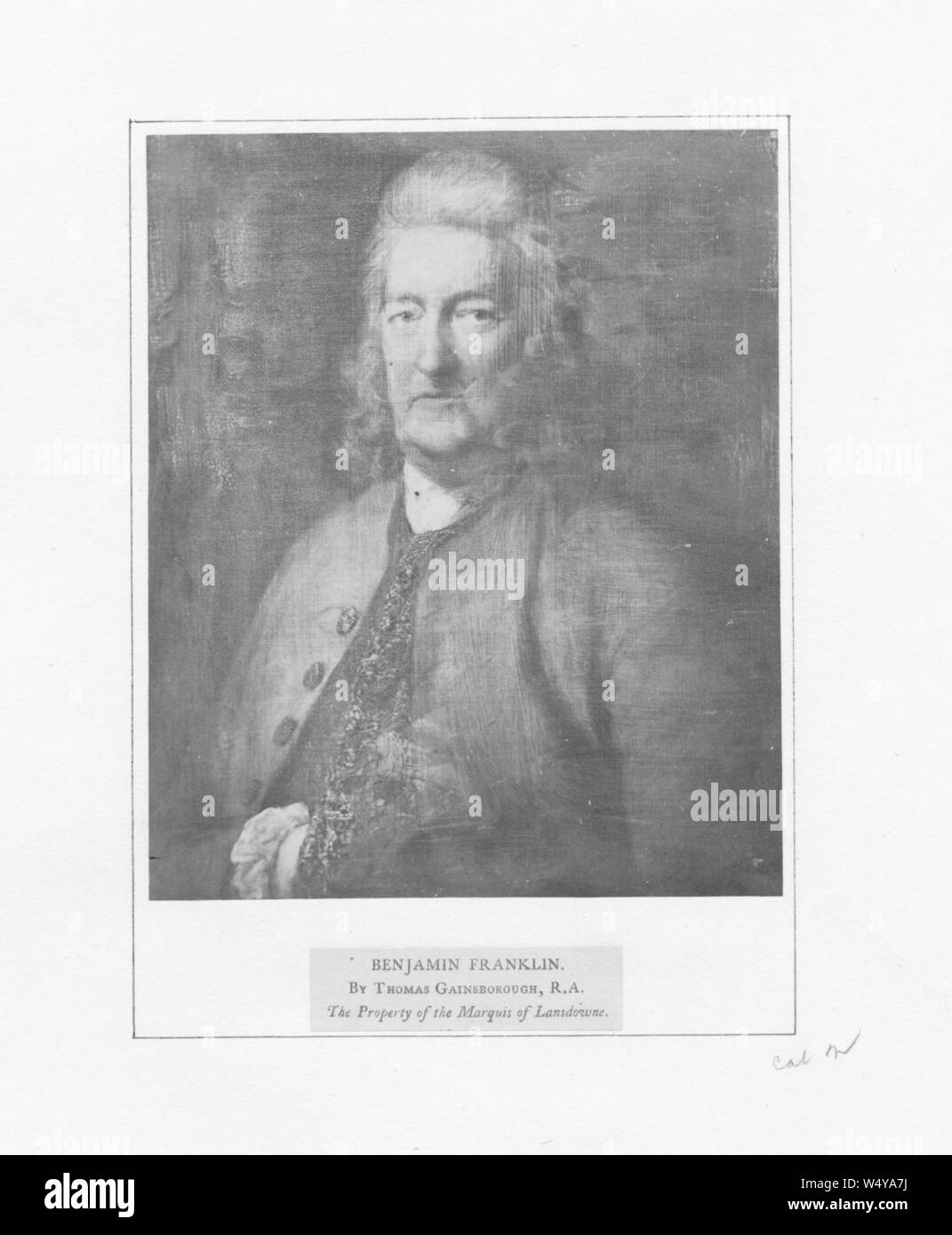 Profil de Benjamin Franklin gravé, un grand penseur et un des pères fondateurs des États-Unis, 1870. () Banque D'Images
