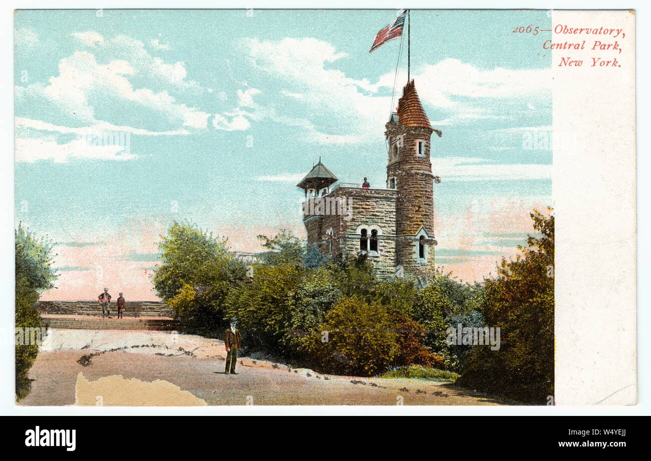 Carte postale gravée de l'Henry Luce Nature observatoire dans Central Park, New York City, New York, publié par carte postale Souvenir Co, 1910. À partir de la Bibliothèque publique de New York. () Banque D'Images