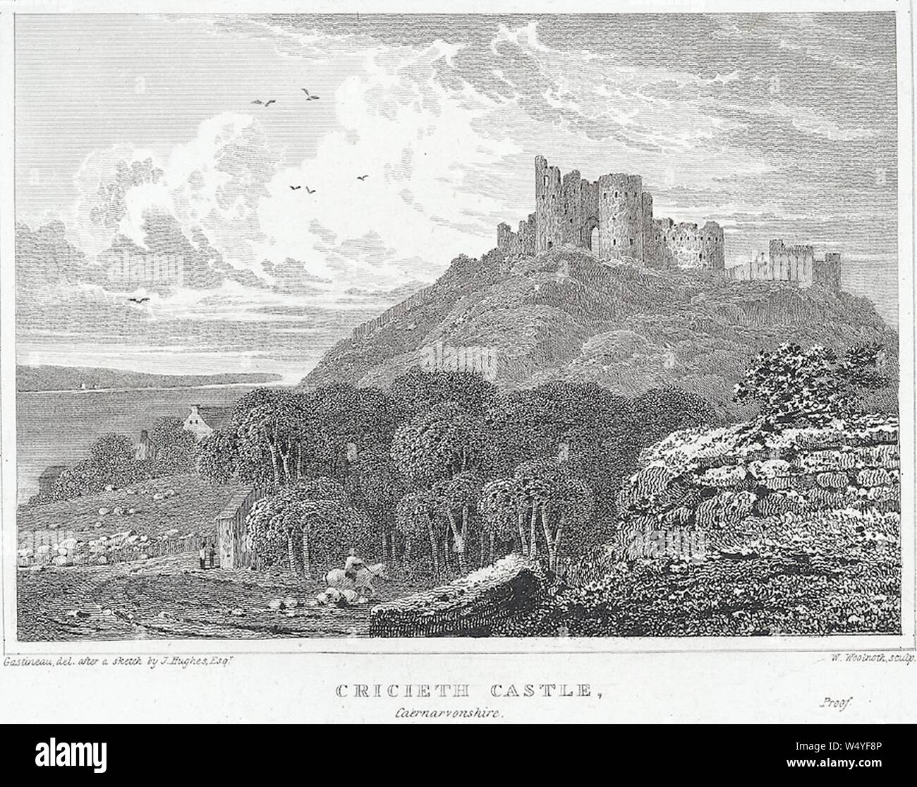 Château, Cricieth Caernarvonshire. Banque D'Images