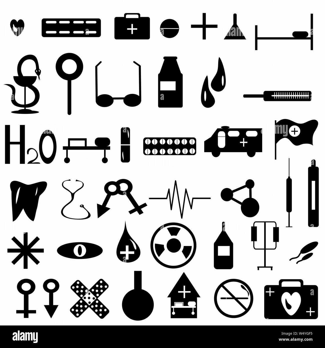 Collection de symboles médecine vector illustration Illustration de Vecteur