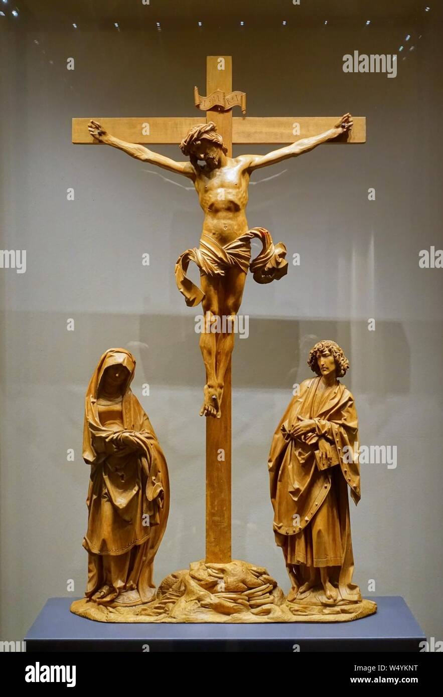 Groupe de la Crucifixion, Tilman Riemenschneider et atelier, Franconia, ch. - Limewood, 1500 Banque D'Images