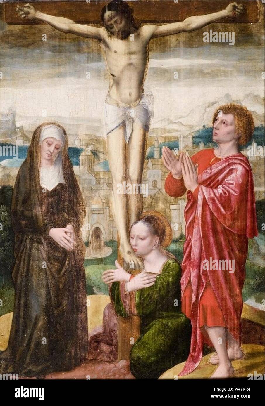 Un atribuida Crucifixión, Ambrosius Benson Banque D'Images