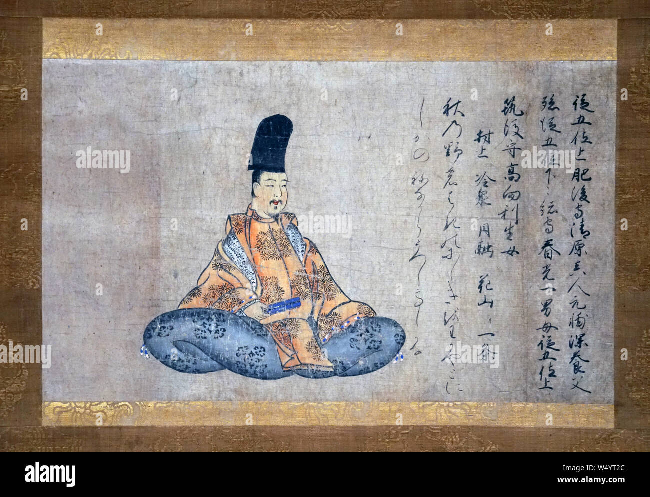 Portraits de trente six poètes prêtre immortel : Version : Nobufusa Kiyohara no Motosuke, couleur sur papier, Kamakura, 14e siècle Banque D'Images