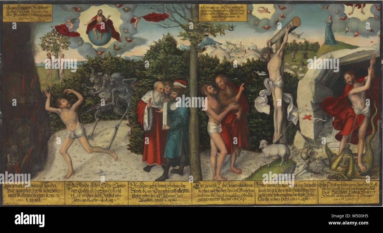 Lucas Cranach - Verdammnis und Erlösung. Banque D'Images