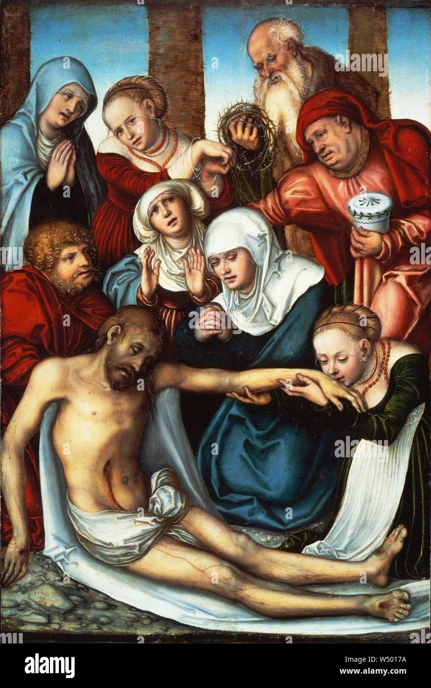 Lucas Cranach d.Ä. - Die Beweinung Christi. Banque D'Images