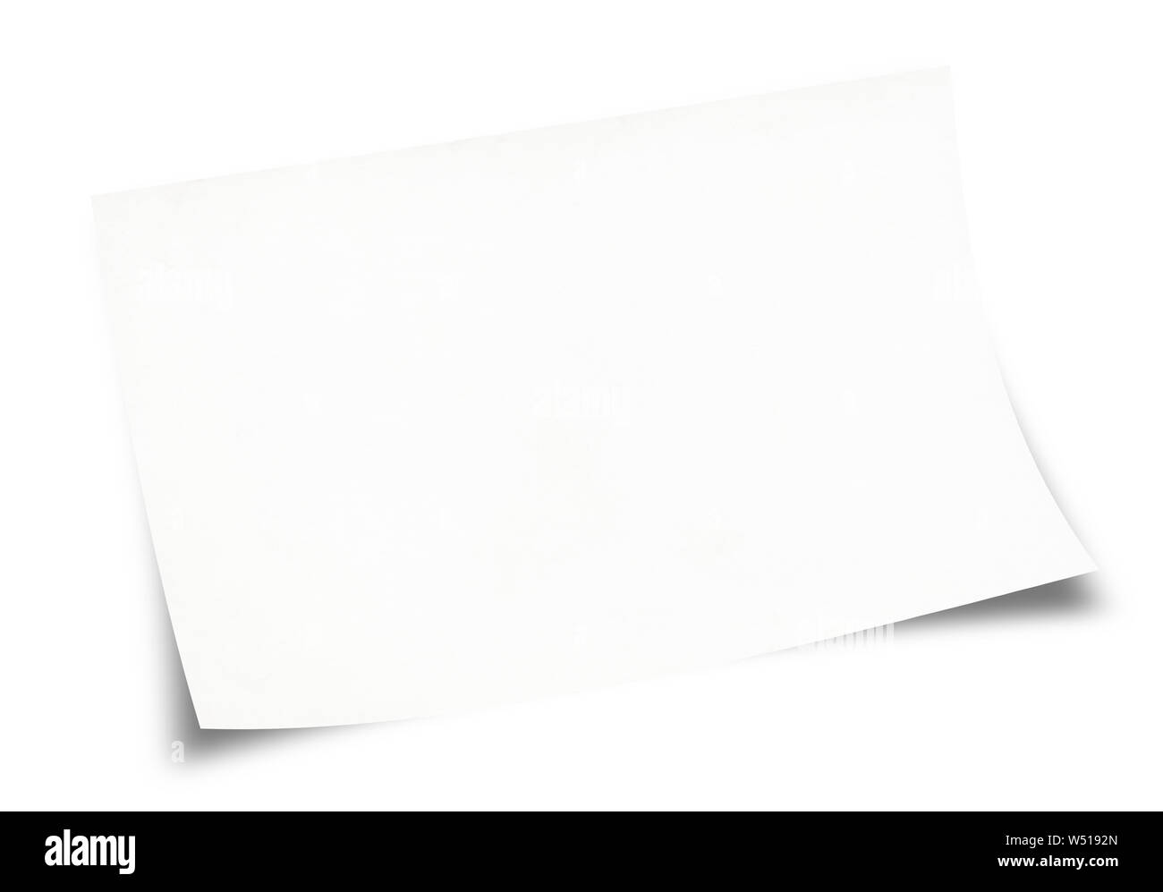Feuille de papier blanc isolé sur fond blanc Banque D'Images