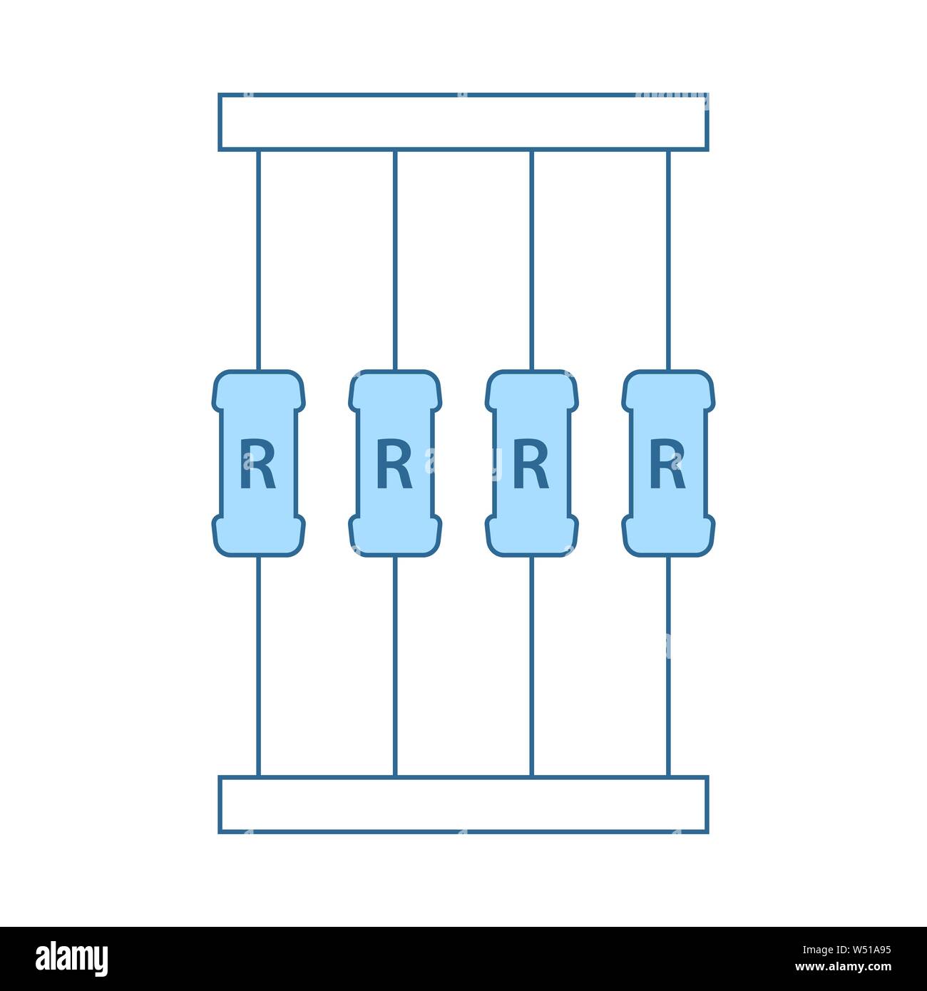 L'icône de la bande de résistance. Fine ligne de remplissage bleu avec Design. Vector Illustration. Illustration de Vecteur