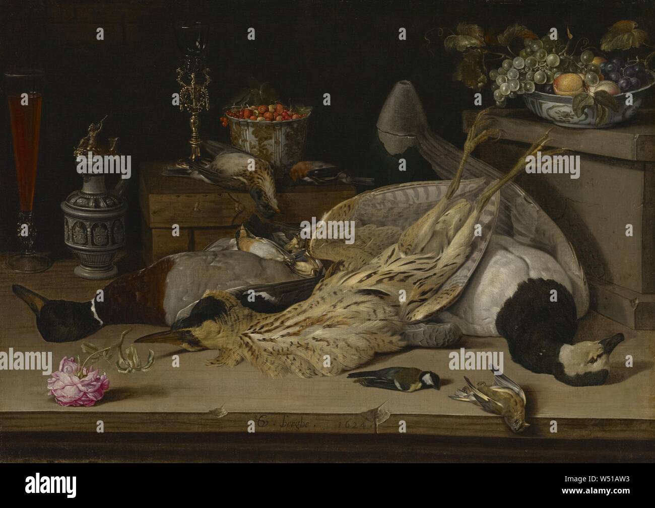 La vie toujours avec des oiseaux morts, Christoffel van den Berghe (flamande, vers 1628 - après 1642), 1624, huile sur toile, 74,6 × 105,4 cm (29 3/8 x 41 1/2 po Banque D'Images
