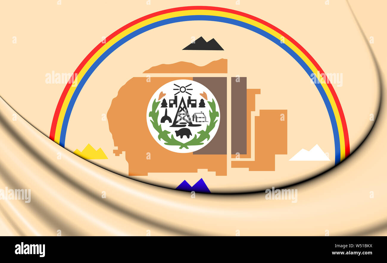 3D Drapeau de la Nation Navajo. 3D Illustration. Banque D'Images