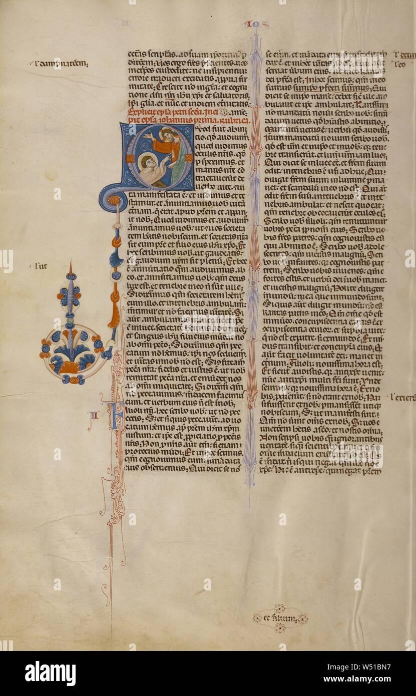 Q initiale : Fleurs, Inconnu, Bologne, Emilie-Romagne, Italie, vers 1280 - 1290 Tempera, couleurs, feuilles d'or, et de l'encre sur parchemin, feuille : 37,5 x 24,8 cm (14 3/4 x 9 3/4 in Banque D'Images