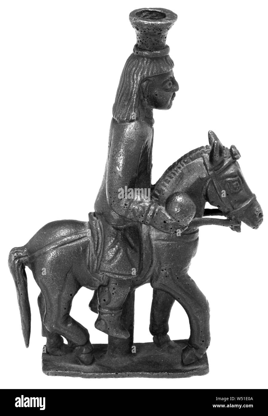 Statuette de l'empereur sur son cheval, l'inconnu, l'Est de l'Empire romain, à propos de 4ème 5ème siècle A.D., Bronze, 11,3 cm (4 7/16 po Banque D'Images
