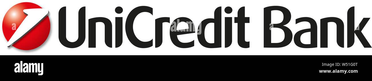 Logo, UniCredit Bank, établissement de crédit, une société de services financiers, en option, fond blanc, Allemagne Banque D'Images