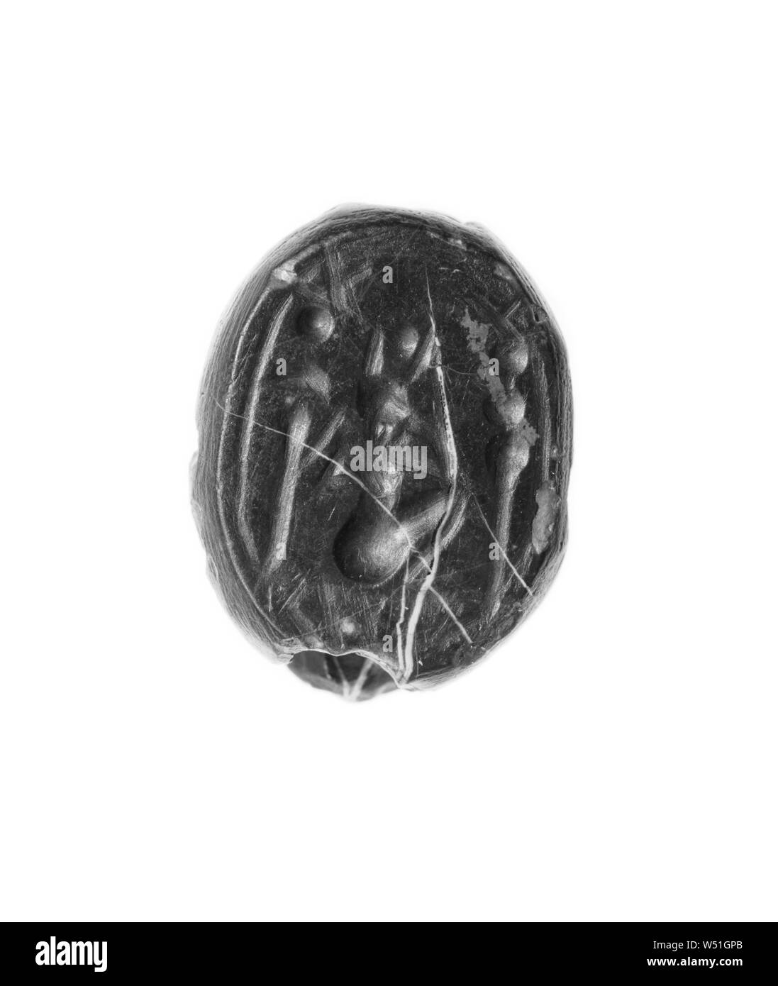 Scarab gravé, inconnu, 5e siècle avant J.-C., Green jasper, 1,7 × 1,3 × 0,9 cm (11/16 × 1/2 × 3/8 Banque D'Images