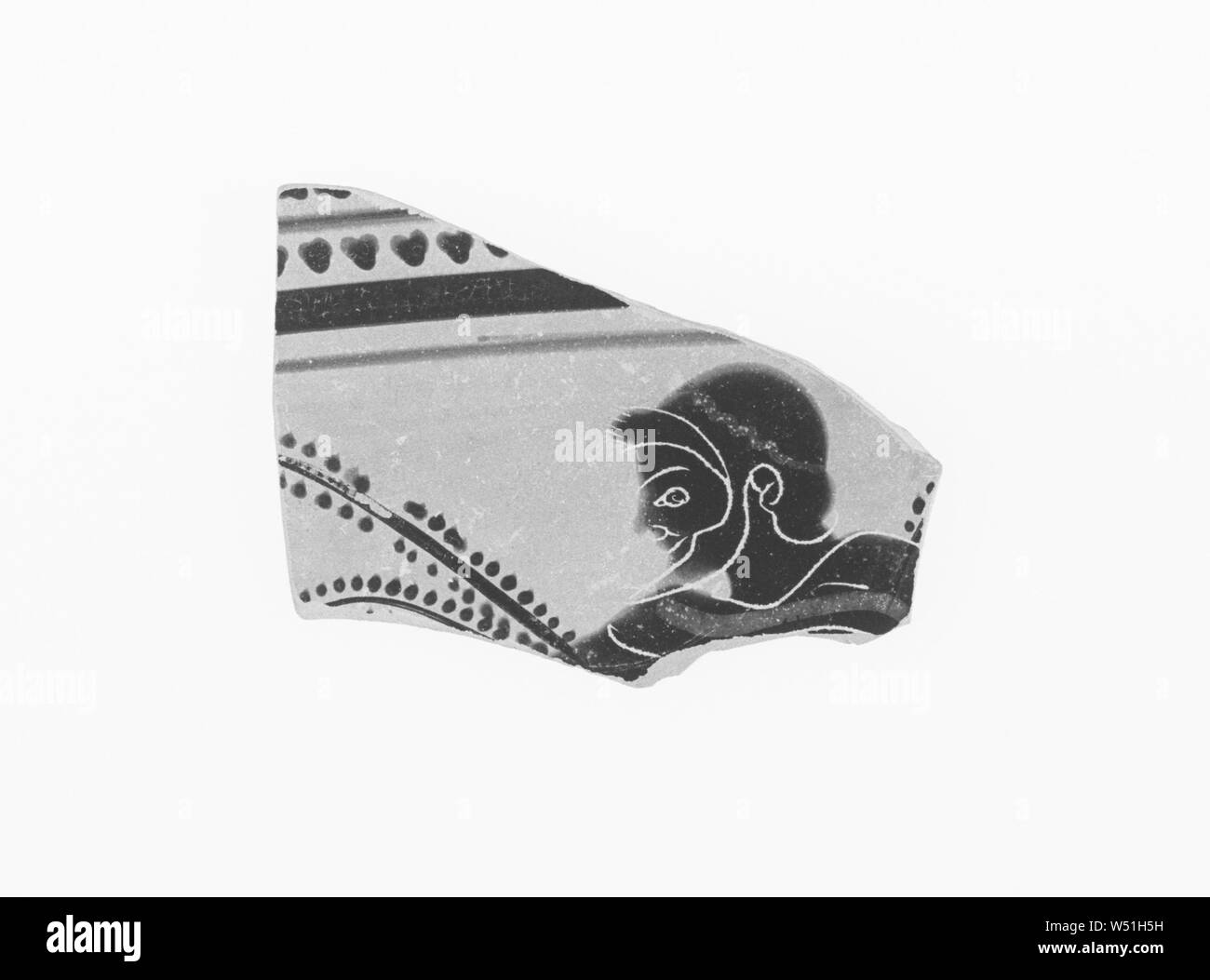 Attic Black-Figure Fragment Skyphos, Inconnu, Athènes, Grèce, environ 520-500 avant J.-C., terre cuite, 4,2 × 5,2 cm (1 5/8 x 2 1/16 in Banque D'Images