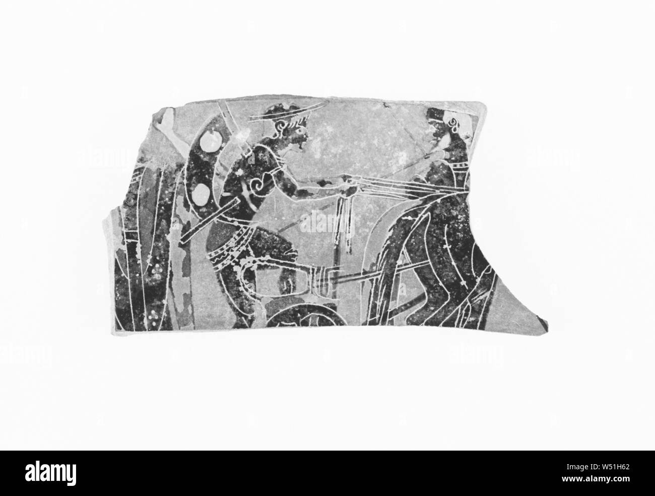 Grenier Black-Figure Coupe Bande Fragment, Inconnu, Athènes, Grèce, environ 540-530 avant J.-C., terre cuite, 4,2 × 7,4 cm (1 5/8 x 2 15/16 in Banque D'Images