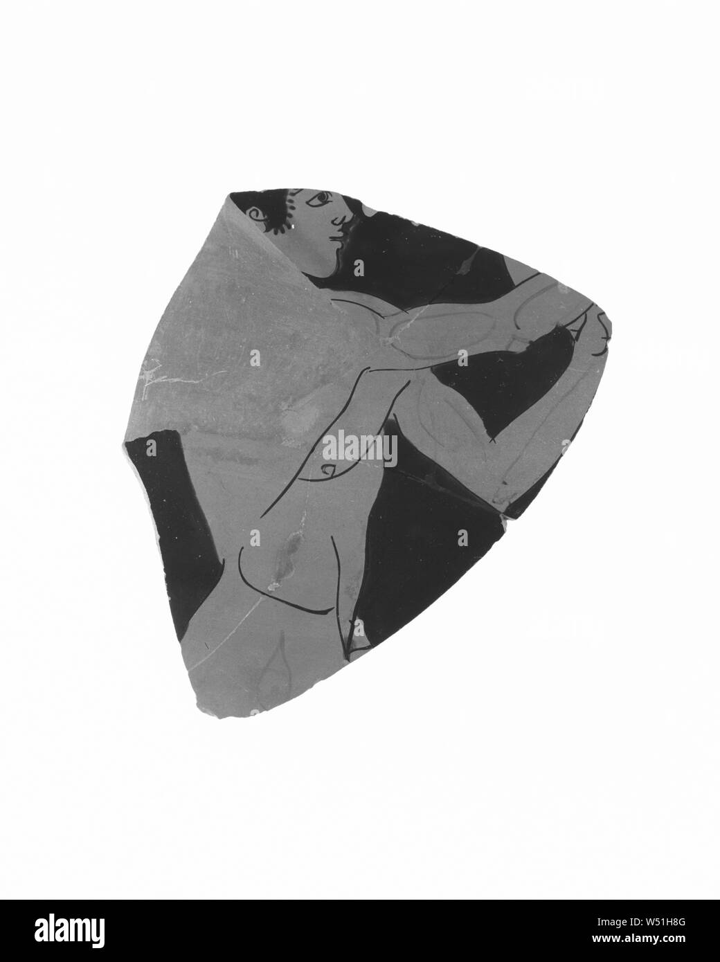 Attic Red-Figure Kalpis Fragment, attribuée à la peintre Troilos, Athènes, Grèce, environ 480 - 470 avant J.-C., terre cuite, 9,2 cm (3 5/8 po Banque D'Images