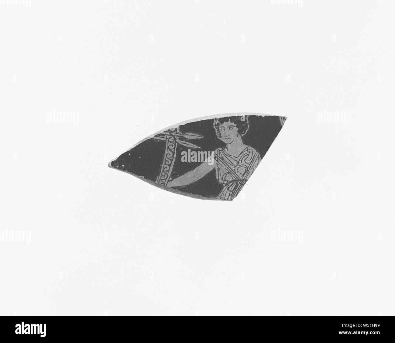 Attic Red-Figure Lekanis Fragment de couvercle, Inconnu, Athènes, Grèce, environ 420 - 410 avant J.-C., terre cuite, 6,1 cm (2 3/8 po Banque D'Images