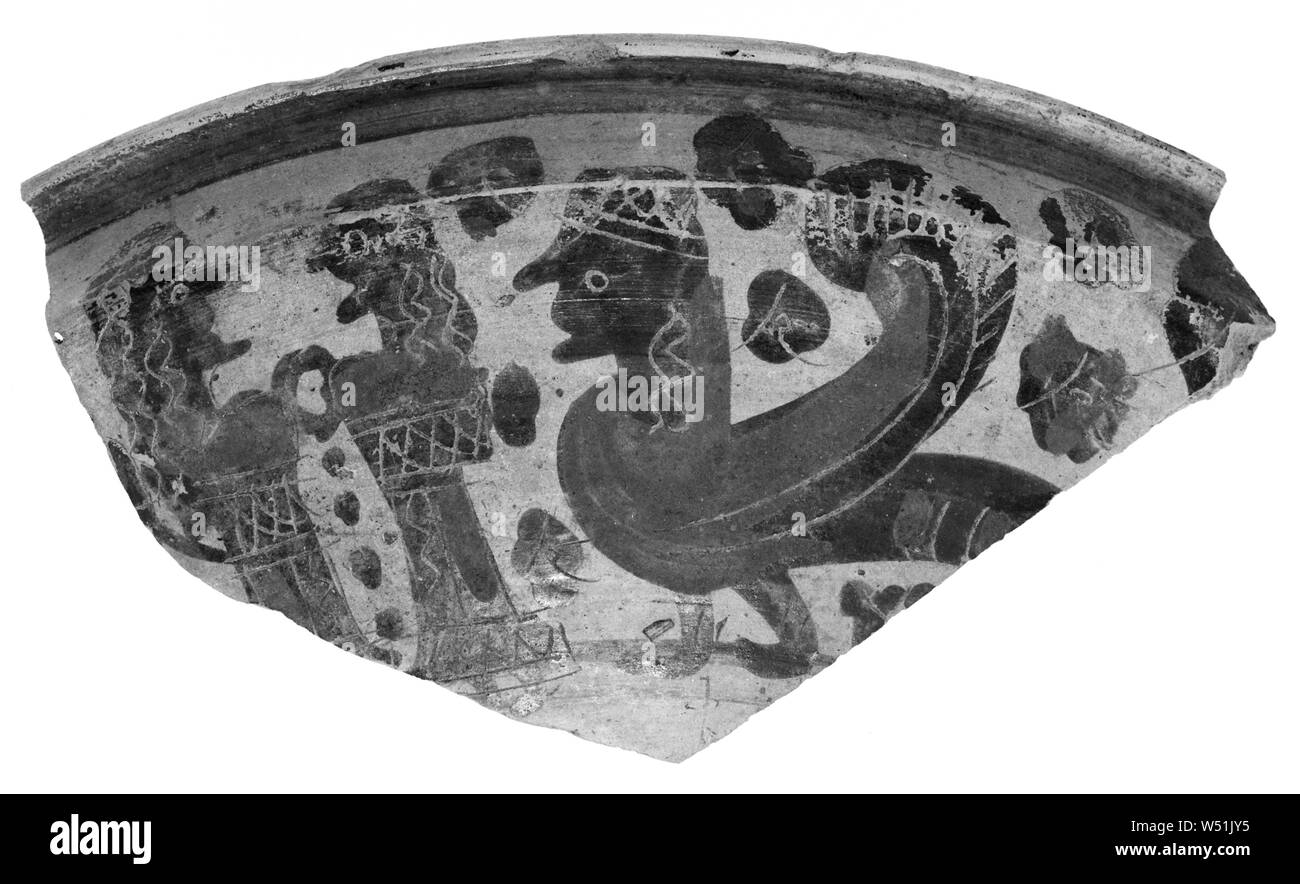 Attic Black-Figure Lekanis Fragment (composé de 6 Fragments rejoint), peintre Polos, Athènes, Grèce, environ 550-500 avant J.-C., terre cuite, 15,2 cm (6 po Banque D'Images