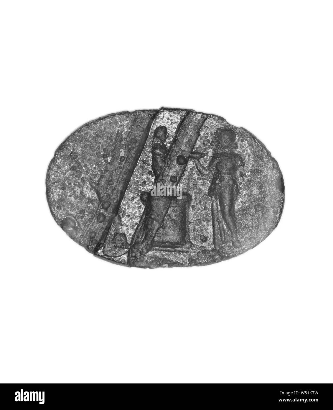 Deux-pièces avec Gem, Inconnu, seconde moitié du Ier siècle avant J.-C., verre, 1,3 × 1,9 × 0,3 cm (1/2 × 3/4 × 1/8 in Banque D'Images