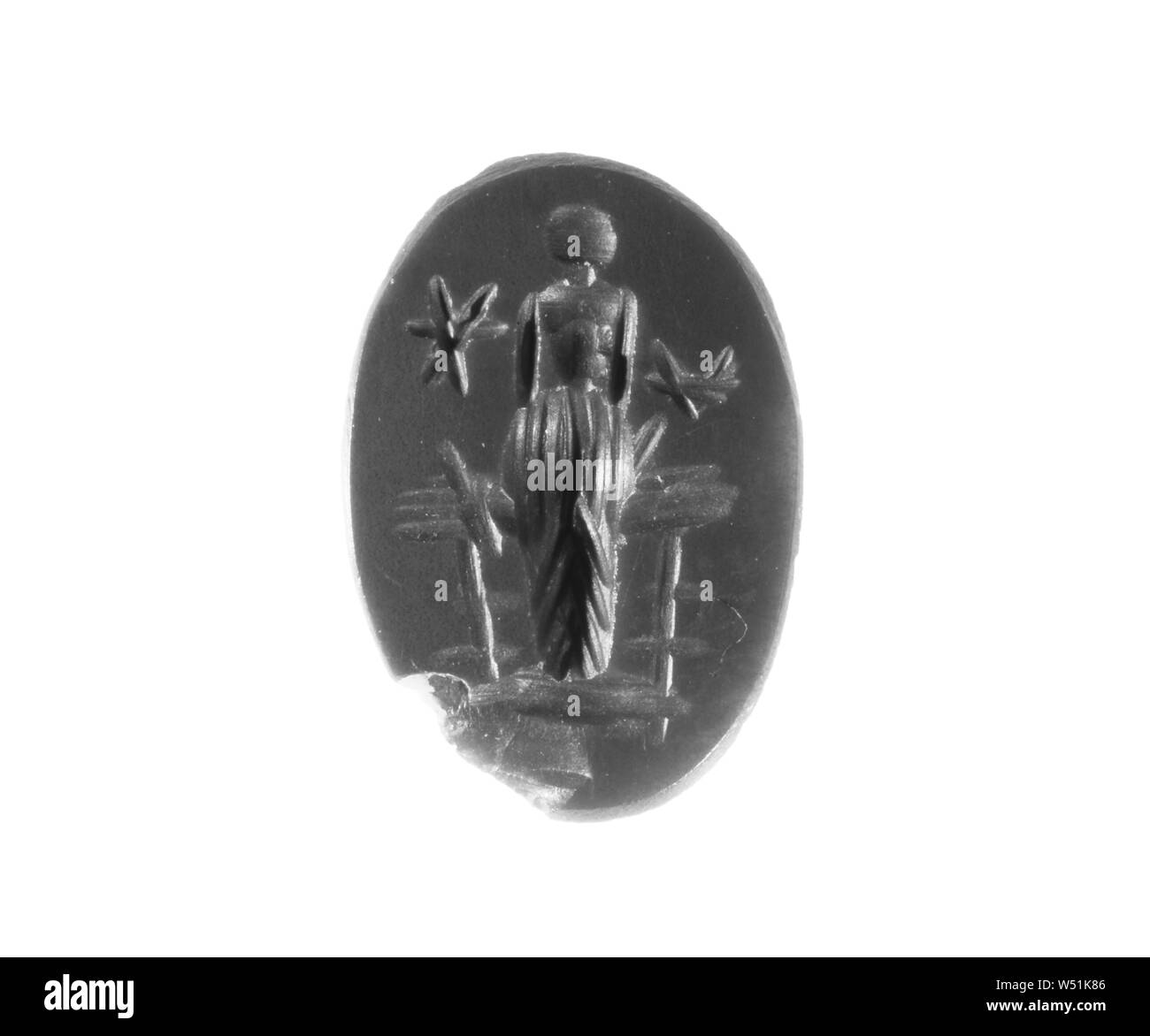 Bijou gravé, inconnu, 2e siècle, Jaspe rouge, 1,2 × 0,9 × 0,3 cm (1/2 × × 5/16 1/8 in Banque D'Images