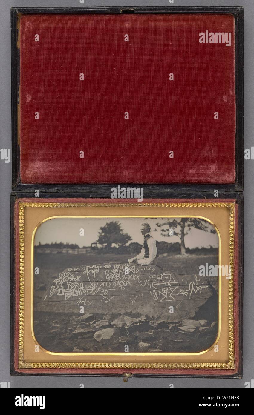 Seth Eastman au rocher de Dighton, Horatio B. King (américain, 1820 - 1889), le 7 juillet 1853, daguerréotype, 8,9 × 12,1 cm (3 1/2 x 4 3/4 in Banque D'Images