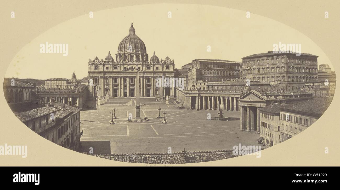 Saint Pierre, Rome, Robert Macpherson (1811 - 1872, l'Écossais), 1860, à l'albumine argentique, 20 × 41,4 cm (7 7/8 x 16 5/16 in Banque D'Images