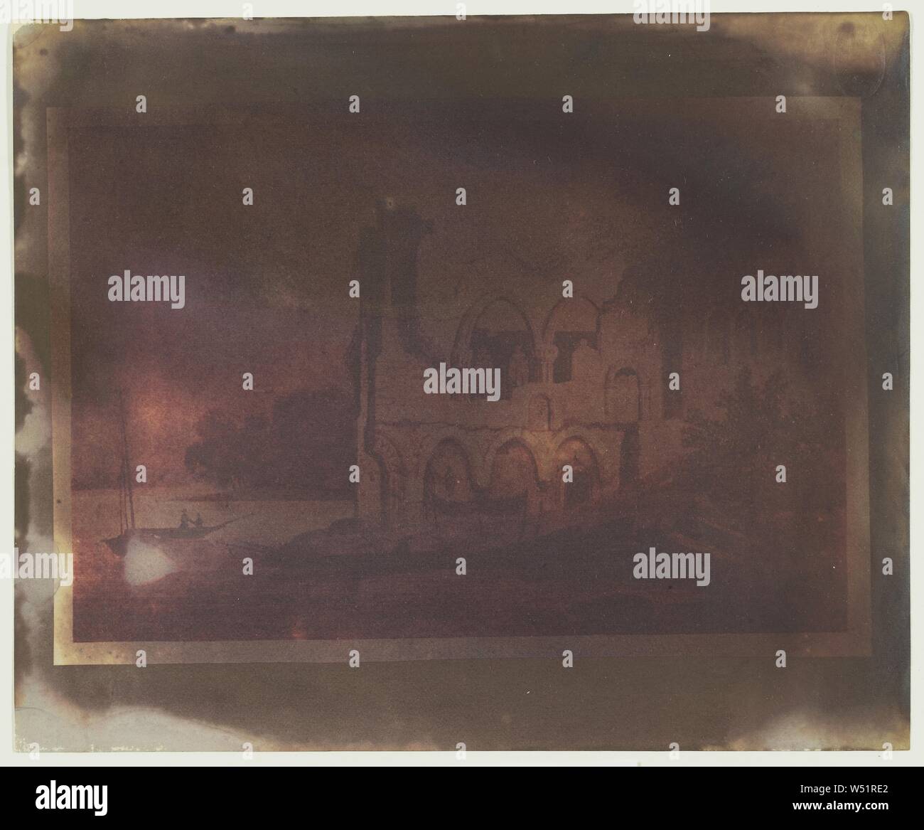 Copie d'une gravure, William Henry Fox Talbot (anglais, 1800 - 1877), 1839, sur papier salé imprimer à partir d'un dessin photogénique négatif, 13 × 19,2 cm (5 1/8 x 7 9/16 in Photo Stock